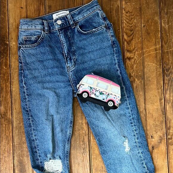 Women’s Reformation Palermo high waisted straight leg distressed jeans, size 24 - Picture 1 of 9